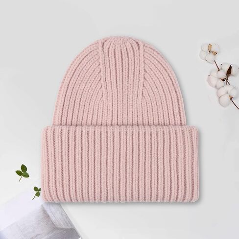 Ribbed Knit Beanie – Soft Cuffed Winter Hat for Men & Women, Warm Acrylic Blend Cap, Ideal Cold Weather Accessory in Saudi Arabia
