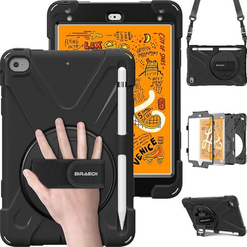 حافظة BRAECN لجهاز iPad (A16) الجيل الحادي عشر/العاشر مقاس 11/10.9 بوصة 2025/2022 شديدة التحمل مضادة للصدمات مع حامل قلم رصاص وواقي شاشة بمقبض دوار 360 درجة وحزام كتف وغطاء كامل للجسم in Saudi Arabia