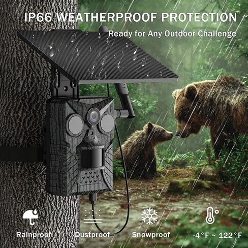 Cellular Trail Camera, [Next-Gen] Built-in SIM Card 4G LTE Live Game Camera 2K HD Videos with Sound, 0.2S Trigger No-Glow IR Night Vision, 5W Solar Powered Trail Cam 10,000 mAh Battery IP66 in Saudi Arabia
