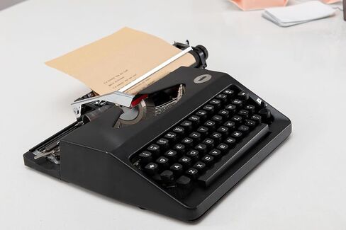 Vintage Manual Typewriter, Classic Black Metal Design, English Keyboard, Mechanical Writing Machine with Paper Roller in Saudi Arabia
