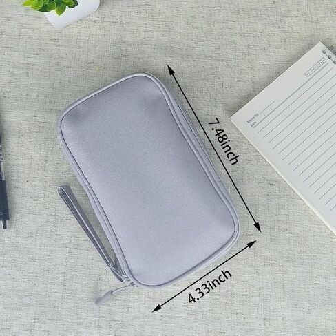 Travel Cable Organizer Pouch – Waterproof Double Layer Electronics Storage Bag for Cords, Chargers, and Accessories, Large, Gray in Saudi Arabia