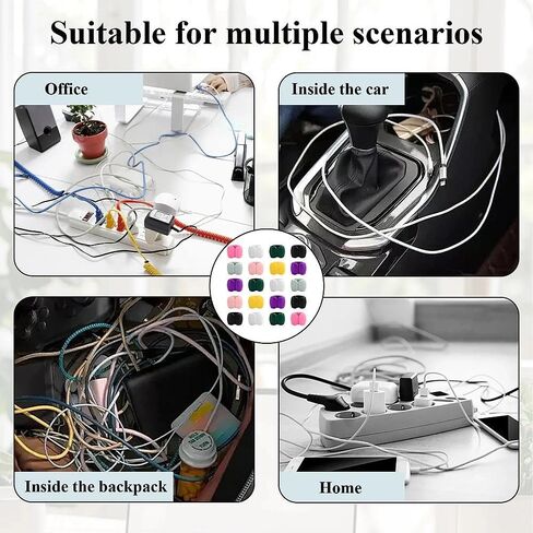 10Pcs Reusable Silicone Cord Organizer,Headphone Earphone Cable Organizer Cord for Business Travel in Saudi Arabia