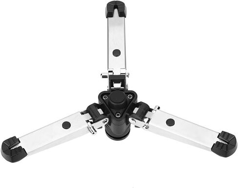 Tbest Universal Mini Three Feet Support Stand Tripod Monopod Base with 3 / 8in Mounting Screw Compact Portable Aluminum Alloy for Photography Video Black Silver in Saudi Arabia