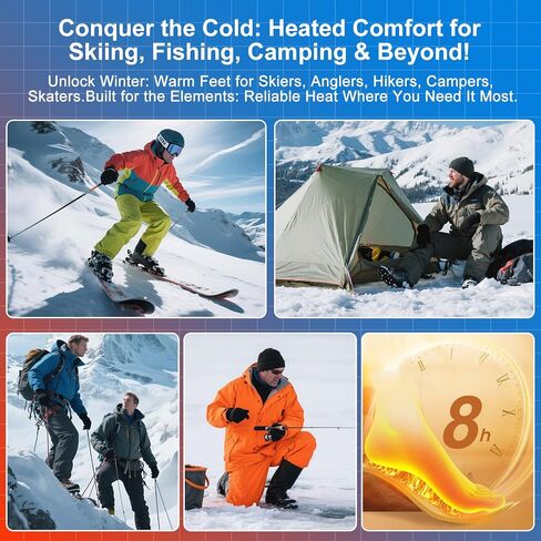 جوارب ساخنة للرجال والنساء قابلة لإعادة الشحن: جوارب ساخنة محسنة بطارية 5000 مللي أمبير ملابس حرارية كهربائية شوفانت صب فام in Kuwait