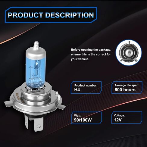 Fit for Chevy Cruze 2016 2017 2018 2019 High Performance Halogen Headlight Bulbs,9005 High Beam + H11 Low Beam Non-Projector Headlamp Replacement Bulbs Kit, Plug and Play,Pack of 4 in Saudi Arabia