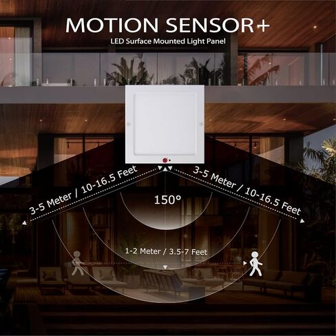 SINCELIGHT PIR Motion Sensor 18W LED Ceiling Light (Φ9''/220mm), Automatically ON/Off, Movement Activated, Dual Mode Turnable, Neutral White 4000K, Surface/Flush Mount for Hallway,Porch, Pack of 1 in Saudi Arabia