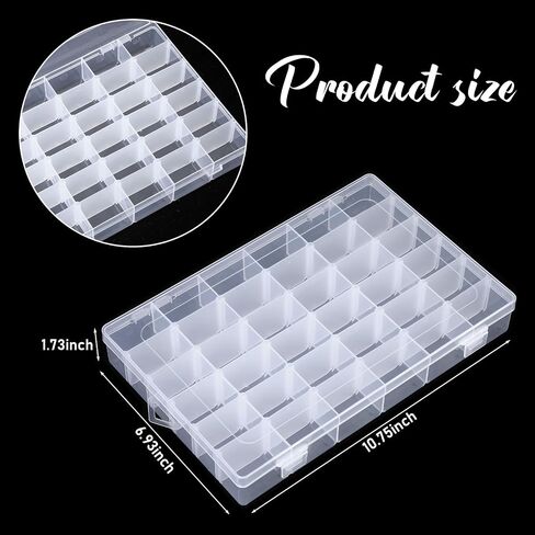 12 Pack Bulk 24 Grids Clear Plastic Organizer Box Tackle Organizer Box Crafts Storage Organizer Box with Removable Dividers Tackle Boxes for Fishing Tackle Storage Tackle Trays Jewelry DIY Parts Box in Saudi Arabia