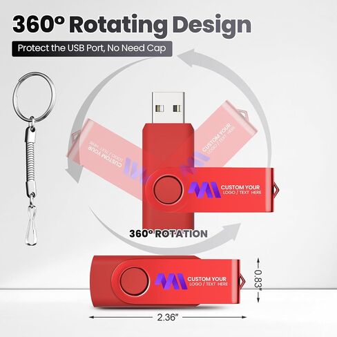 محرك أقراص فلاش USB 2.0 مخصص سعة 2 جيجابايت و50 قطعة، محركات أقراص إبهام مخصصة كبيرة الحجم مع سلاسل مفاتيح معدنية، تخصيص الشعار والنص لإعلانات الشركة/العروض الترويجية للشركات in Kuwait