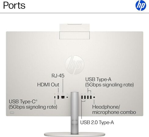 HP 24 23.8" FHD Touchscreen All-in-One Desktop Computer for Office, Latest 13th Gen Intel Octa-Core Processor (Beats i5-6360U), 8GB RAM, 256GB PCIe SSD, HDMI, Wi-Fi, Bluetooth, Business AIO, Win11 in Kuwait