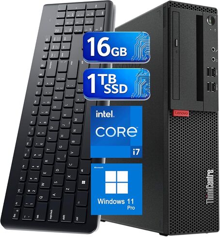 Lenovo ThinkCentre SFF Desktop M710s PC Win11, Intel Core i7-6700, 16GB RAM, 1TB SSD, Keyboard & Mouse (Renewed) in Saudi Arabia