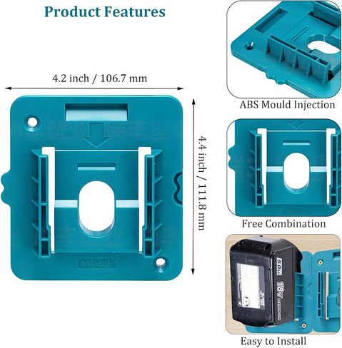 Battery Holder for Makita 18V Battery,Wall Mount Batteries Storage Organizer for BL1830 BL1840 BL1850 BL1860 for Work Van,Shelf,Toolbox (10 Pack,w/22 Screws,No Battery) in Saudi Arabia