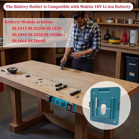 Battery Holder for Makita 18V Battery,Wall Mount Batteries Storage Organizer for BL1830 BL1840 BL1850 BL1860 for Work Van,Shelf,Toolbox (10 Pack,w/22 Screws,No Battery) in Saudi Arabia