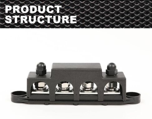 4 Post Power Distribution Block Bus Bar with Cover, Busbar Power Battery Terminal Distribution Block 5/16" Posts 12V 250A, 4 Post Busbar Power Distribution Block Black in Saudi Arabia