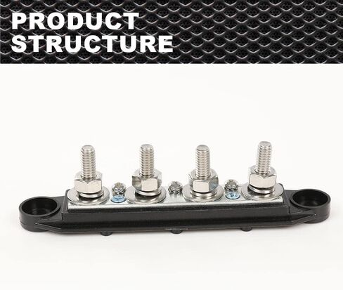 4 Post Power Distribution Block Bus Bar with Cover, Busbar Power Battery Terminal Distribution Block 5/16" Posts 12V 250A, 4 Post Busbar Power Distribution Block Black in Saudi Arabia