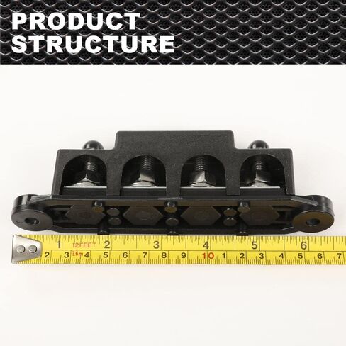 4 Post Power Distribution Block Bus Bar with Cover, Busbar Power Battery Terminal Distribution Block 5/16" Posts 12V 250A, 4 Post Busbar Power Distribution Block Black in Saudi Arabia