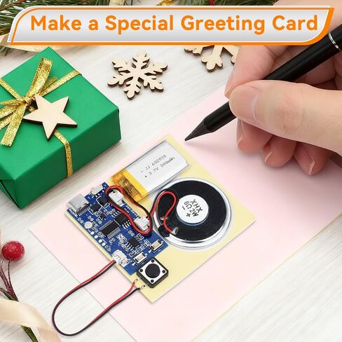2PCS Sound Recorder Module DIY Music Voice Recording Module Chip with Speaker,Type-C Cable,Easy Recording Capability16 Minutes Music for Personalized Greetings, Holiday Crafts Cards with Manual in Saudi Arabia