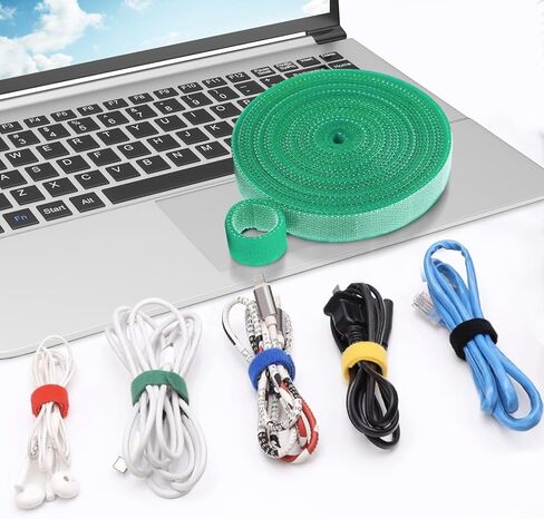 6 Roll Reusable Nylon Cable Straps, Cable Ties Fastening Tape Wire Organizer in Saudi Arabia