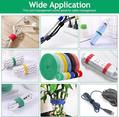 6 Roll Reusable Nylon Cable Straps, Cable Ties Fastening Tape Wire Organizer in Saudi Arabia