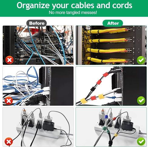 6 Roll Reusable Nylon Cable Straps, Cable Ties Fastening Tape Wire Organizer in Saudi Arabia