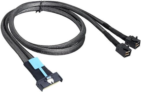 MCIO 8i to 2 X SFF 8643 Cable PCIE Gen5 MCIO 8X to Mini SAS HD SFF 8643 High Speed Cable for Server Data Center 1M in Saudi Arabia
