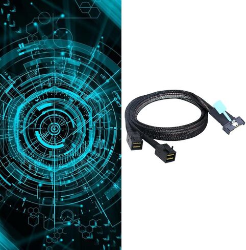 MCIO 8i to 2 X SFF 8643 Cable PCIE Gen5 MCIO 8X to Mini SAS HD SFF 8643 High Speed Cable for Server Data Center 1M in Saudi Arabia