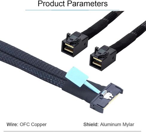 MCIO 8i to 2 X SFF 8643 Cable PCIE Gen5 MCIO 8X to Mini SAS HD SFF 8643 High Speed Cable for Server Data Center 1M in Saudi Arabia