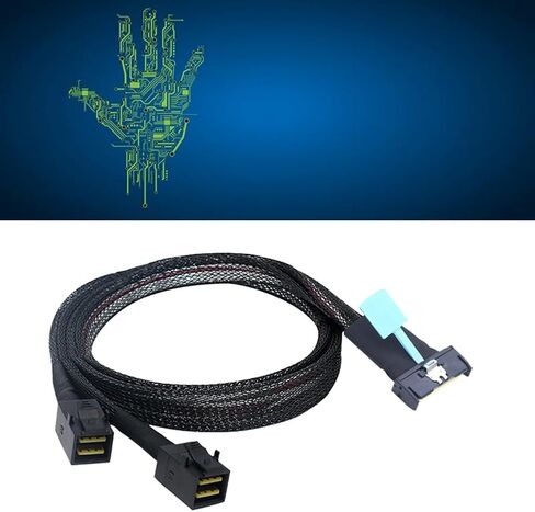 MCIO 8i to 2 X SFF 8643 Cable PCIE Gen5 MCIO 8X to Mini SAS HD SFF 8643 High Speed Cable for Server Data Center 1M in Saudi Arabia