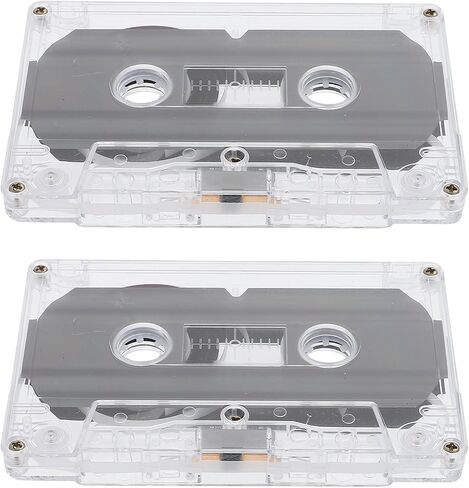 POPETPOP Dictating Blank Cassette Tapes: 2 Pcs Recordable Clear Audio Cassette Tape 30 Minute for Lectures, Seminars, Everyday Recording，with Individual Clear Plastic Case in Saudi Arabia