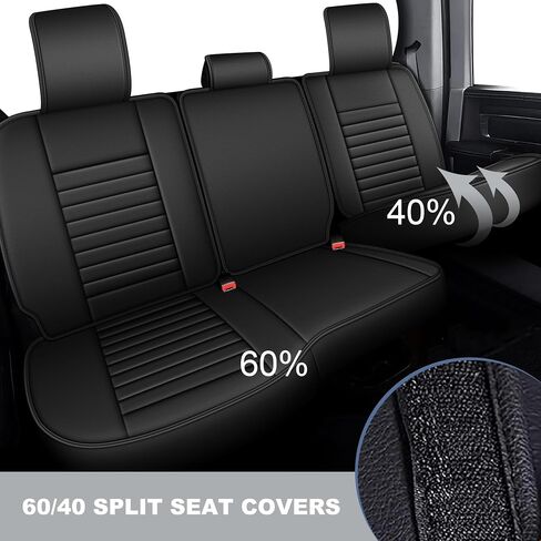 أغطية مقاعد مخصصة مناسبة لسيارة Dodge Ram 1500 2500 3500 2002-2024 2025 مجموعة أغطية مقاعد من الجلد الصناعي متوافقة مع وسائد شاحنة الكابينة العادية الرباعية (المقعد الأمامي، أسود، كرمة) in Kuwait
