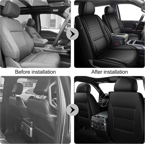 أغطية مقاعد مخصصة مناسبة لسيارة Dodge Ram 1500 2500 3500 2002-2024 2025 مجموعة أغطية مقاعد من الجلد الصناعي متوافقة مع وسائد شاحنة الكابينة العادية الرباعية (المقعد الأمامي، أسود، كرمة) in Saudi Arabia