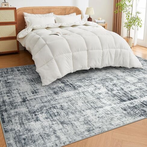Dintszyayue Abstract Abstract Area Rugh 5 × 7 سجاد منطقة محايدة ناعمة ناعمة لنسخ غرفة الطعام في غرفة النوم سجاد غرفة الطعام (الأزرق ، 5'x7 ') in Saudi Arabia
