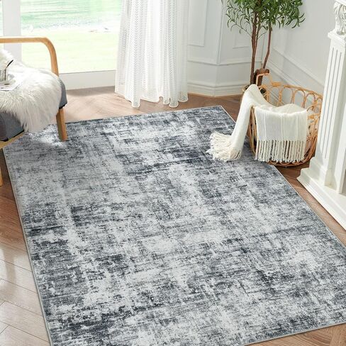 Dintszyayue Abstract Abstract Area Rugh 5 × 7 سجاد منطقة محايدة ناعمة ناعمة لنسخ غرفة الطعام في غرفة النوم سجاد غرفة الطعام (الأزرق ، 5'x7 ') in Saudi Arabia