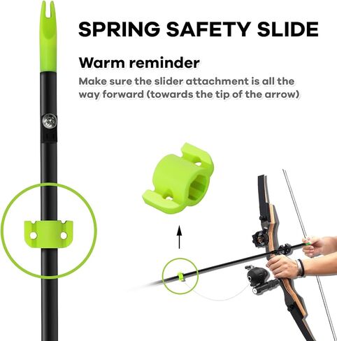 2/8Pack 34 Inches Bowfishing Arrows 8mm Fiberglass Fishing Arrow with Removeable Tips and Safety Slides for Archery Bow Fishing in Saudi Arabia