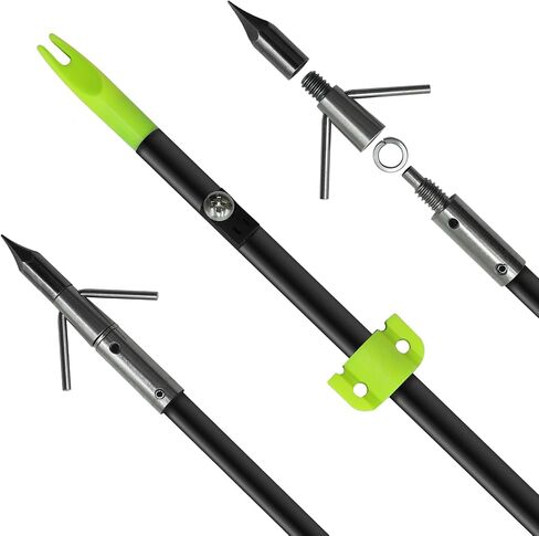 2/8Pack 34 Inches Bowfishing Arrows 8mm Fiberglass Fishing Arrow with Removeable Tips and Safety Slides for Archery Bow Fishing in Saudi Arabia