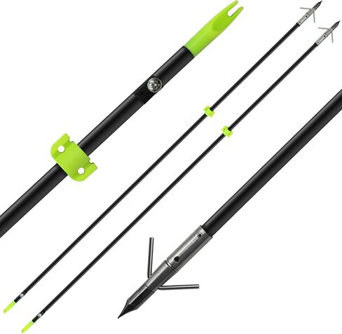 2/8Pack 34 Inches Bowfishing Arrows 8mm Fiberglass Fishing Arrow with Removeable Tips and Safety Slides for Archery Bow Fishing in Saudi Arabia