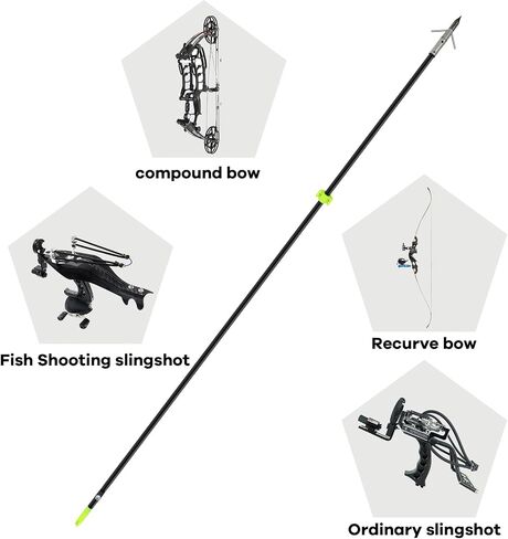 2/8Pack 34 Inches Bowfishing Arrows 8mm Fiberglass Fishing Arrow with Removeable Tips and Safety Slides for Archery Bow Fishing in Saudi Arabia