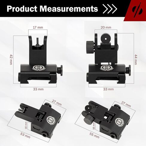Dagger Defense (شركة مملوكة لأحد المحاربين القدامى) BUIS مشاهد حديدية احتياطية للاستخدام على قضبان Picatinny القياسية. محملة بالربيع. استخدم مع النقاط الحمراء والمشاهد والنطاقات ثلاثية الأبعاد. in Kuwait