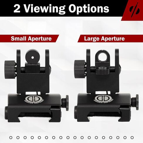 Dagger Defense (شركة مملوكة لأحد المحاربين القدامى) BUIS مشاهد حديدية احتياطية للاستخدام على قضبان Picatinny القياسية. محملة بالربيع. استخدم مع النقاط الحمراء والمشاهد والنطاقات ثلاثية الأبعاد. in Kuwait
