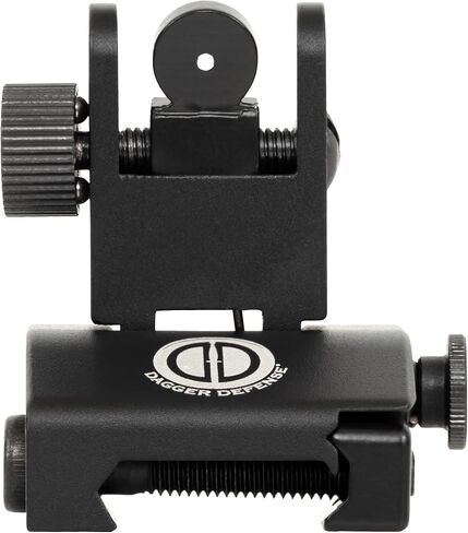 Dagger Defense (شركة مملوكة لأحد المحاربين القدامى) BUIS مشاهد حديدية احتياطية للاستخدام على قضبان Picatinny القياسية. محملة بالربيع. استخدم مع النقاط الحمراء والمشاهد والنطاقات ثلاثية الأبعاد. in Kuwait