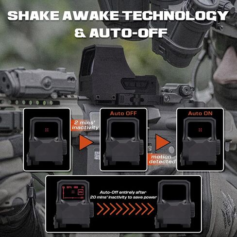 URSA متعدد شبكاني نقطة حمراء، 1 × 35 مم نافذة رقمية كبيرة جدًا HUD مشهد منعكس للبندقية، اهتز مستيقظًا وخاليًا من المنظر ومقاوم للصدمات، مع حامل Picatinny سريع التحرير in Kuwait
