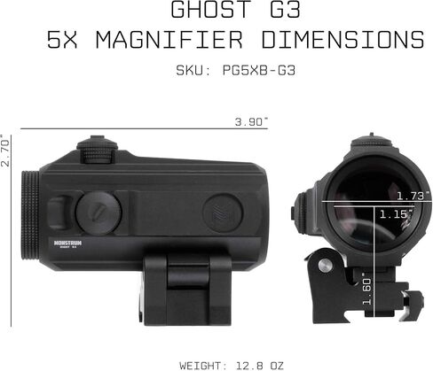 Monstrum Ghost G3 5X Magnifier with Flip-to-Side Mount in Saudi Arabia