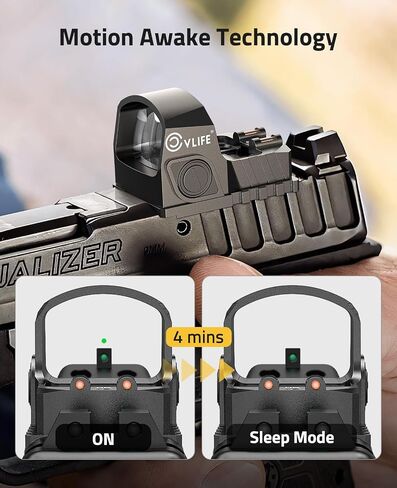 CVLIFE WolfCovert M01 Motion Awake Red Dot Sight، متوافق مع RMS/RMSC 3MOA Red Dot Open Reflex Sight مدمج مقاوم للصدمات IPX6 مقاوم للماء، مع لوحة محول لقاعدة Picatinny MOS 21 مم in Saudi Arabia