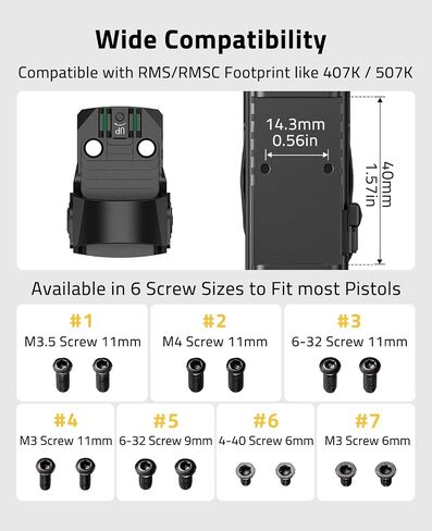 CVLIFE WolfCovert M01 Motion Awake Red Dot Sight، متوافق مع RMS/RMSC 3MOA Red Dot Open Reflex Sight مدمج مقاوم للصدمات IPX6 مقاوم للماء، مع لوحة محول لقاعدة Picatinny MOS 21 مم in Saudi Arabia