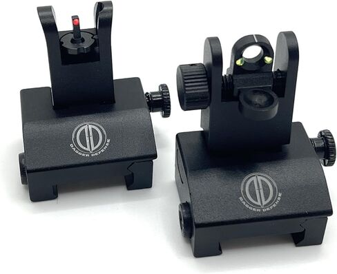 Dagger Defense (شركة مملوكة لأحد المحاربين القدامى) مناظير حديدية احتياطية من الألياف الضوئية BUIS للاستخدام على قضبان Picatinny القياسية. محملة بالربيع. استخدم مع النقاط الحمراء والمشاهد الانعكاسية. in Kuwait