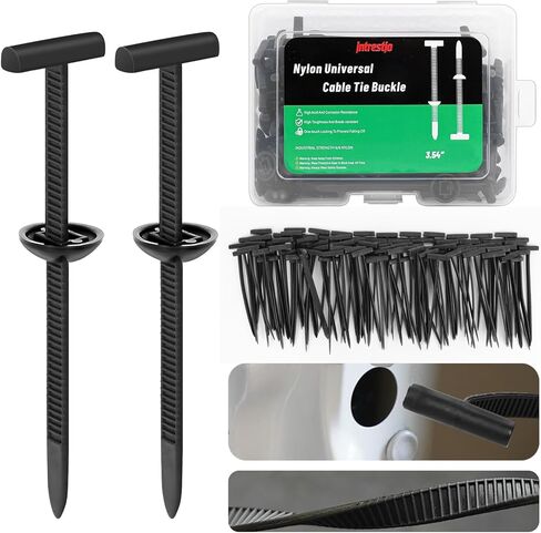 100PCS Nylon Universal Cable Tie Buckle with Dual-Side Gear, Foldable Quick Fix Heavy Duty Zip Ties with Pin & Button, Strong Easy Use Multipurpose Cable Tie Buckle Zip Tie for Car Daily Repair in Saudi Arabia