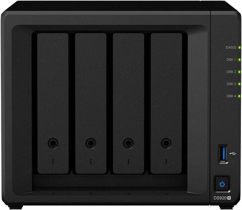 Synology DiskStation DS920+ NAS Server for Business with Celeron J4125 Quad-Core CPU, 8GB DDR4 Memory, 8TB HDD, DSM Operating System in Saudi Arabia
