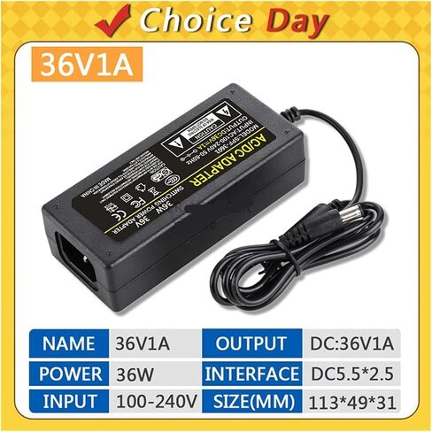 36V1A Power Adapter, AC-DC Converter 100-240V, 5.5x2.5mm(US Plug) in Saudi Arabia