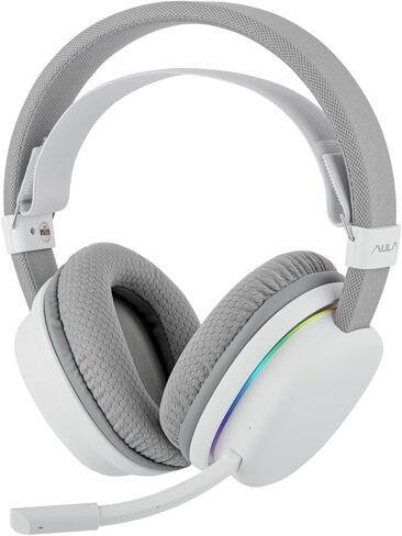 MechLands Aula G7 Wireless Gaming Headset for PS4/PS5/PC/Switch, Over-Ear Headphones with Detachable Noise Canceling Mic, RGB, Surround Sound, 60H Battery, 2.4GHz/BT/Wired (Black) in Kuwait