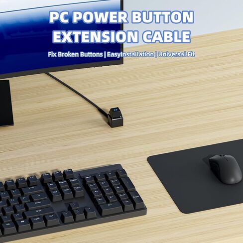 PC Power Button with 118" Cable - Desktop Computer Power Switch, External ON/Off Switch LED, PC Power Supply Button Splitter for Computer Motherboard (Black 118'') in Saudi Arabia