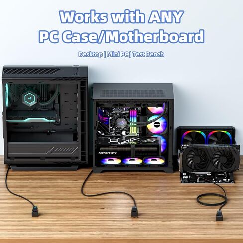 PC Power Button with 118" Cable - Desktop Computer Power Switch, External ON/Off Switch LED, PC Power Supply Button Splitter for Computer Motherboard (Black 118'') in Saudi Arabia